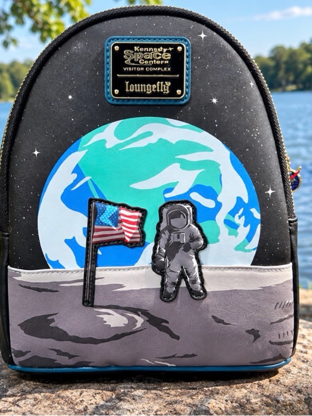 Loungefly Limited Edition Black Space Explorer Mini Backpack NASA